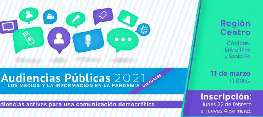 Hasta el 4 de marzo se podrá inscribir a la audiencia pública de servicios de comunicación audiovisual