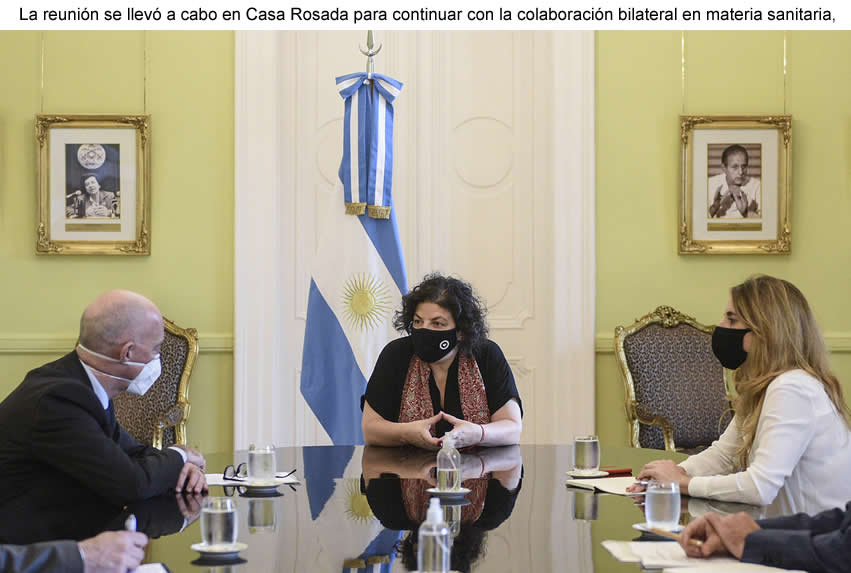 Vizzotti y Nicolini se reunieron con el Embajador británico en Argentina, Mark Kent