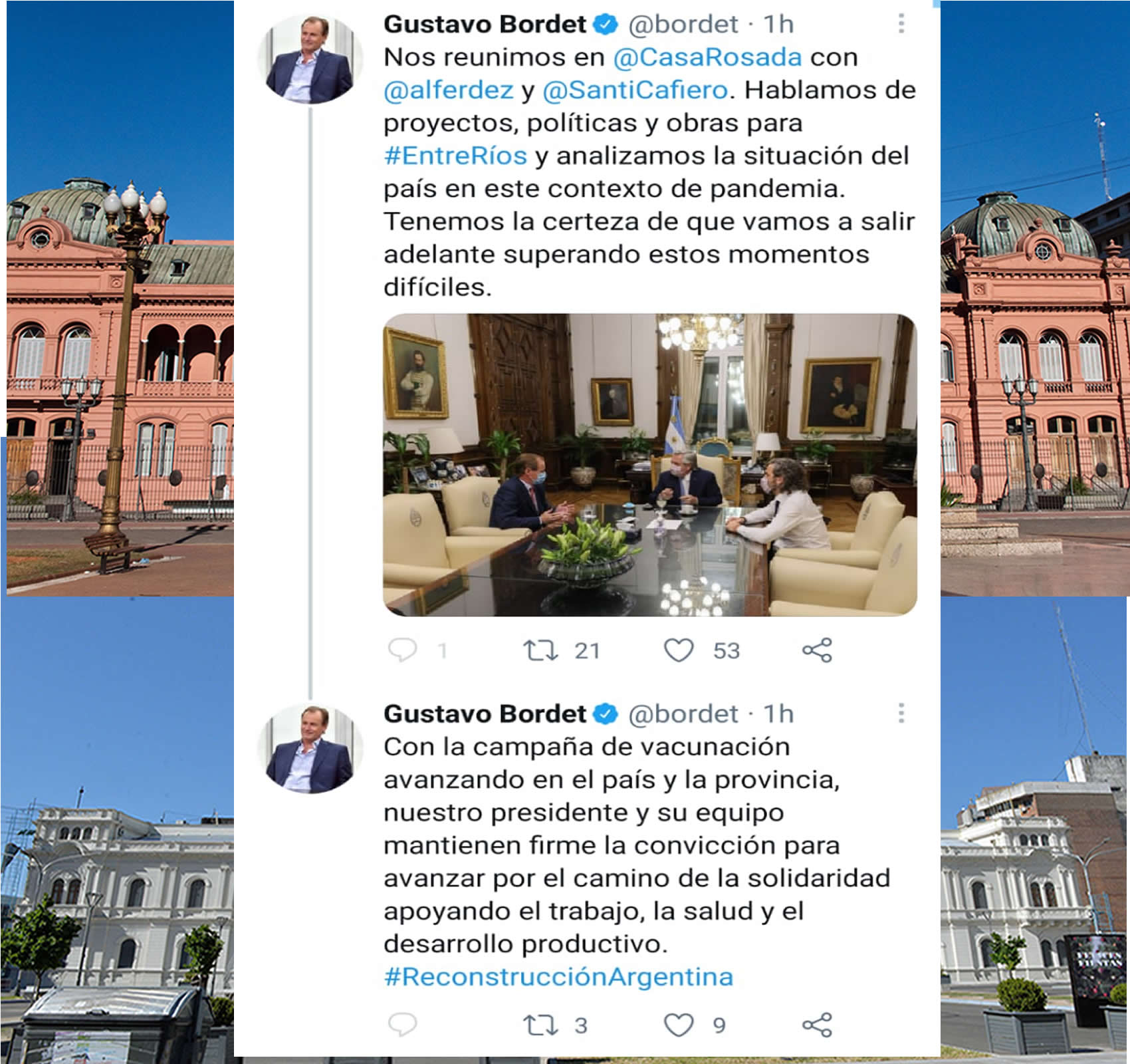 Alberto Fernández  Gustavo Bordet y Santiago Caffiero  juntos a la par “por una Argentina de gran porvenir”.