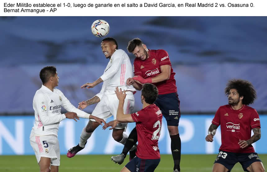 Real Madrid no le da respiro a Atlético, venció a Osasuna, sigue a dos puntos y Zidane avisa: “Se puede; estamos en la pelea”