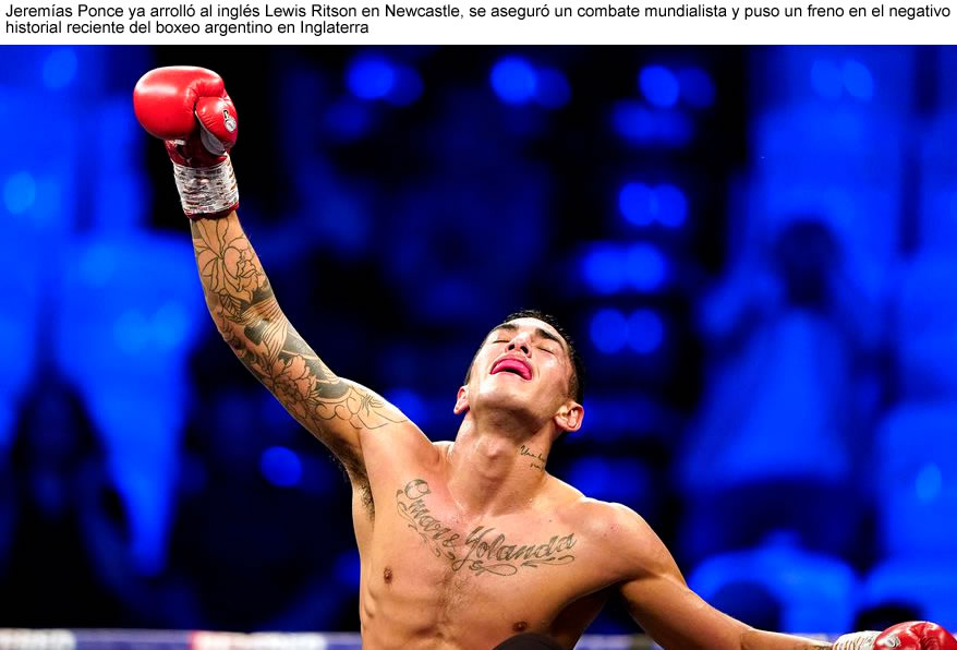 Jeremías Ponce rompió el “maleficio” del boxeo argentino en Inglaterra: demolió a Lewis Ritson en Newcastle