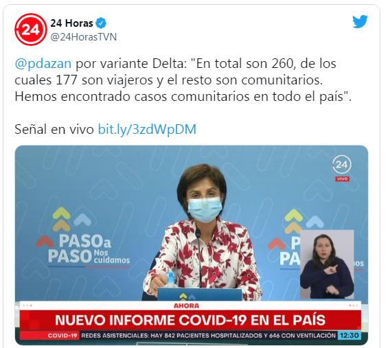 Minsal reporta 260 casos de variante Delta en Chile: 68% corresponden a viajeros