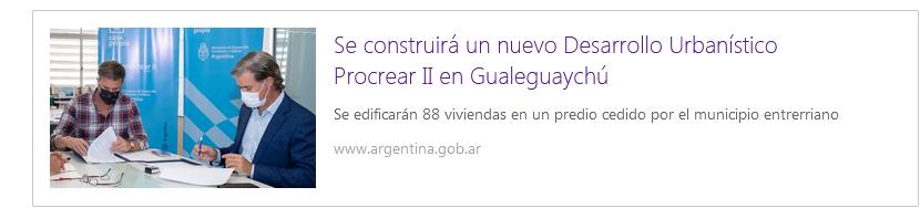 Se construirá un nuevo Desarrollo Urbanístico Procrear II en Gualeguaychú