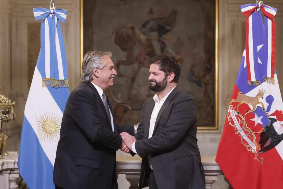 Los presidentes de Chile y Argentina se reunieron en la Casa Rosada