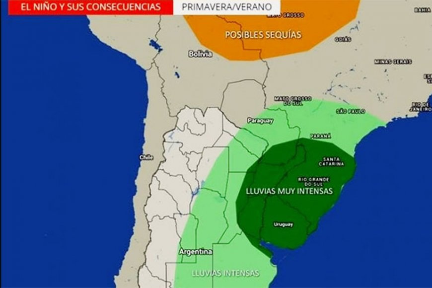 Fenómeno del Niño: Entre Ríos, en la zona que será afectada por «lluvias muy intensas»