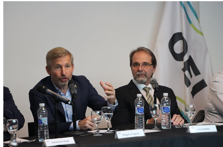 Frigerio disertó sobre desarrollo productivo ante empresarios, sindicalistas y referentes de la OEI en Argentina